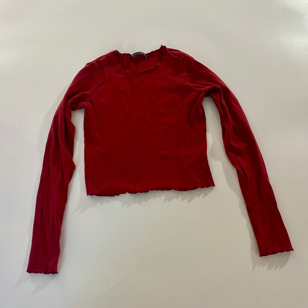 Brandy Melville Red Jessica Sweater crew neck pullover